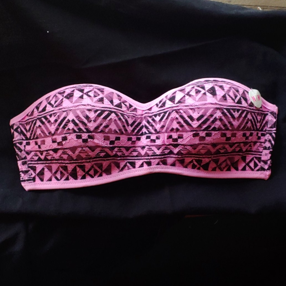 PINK Lace Bandeau top